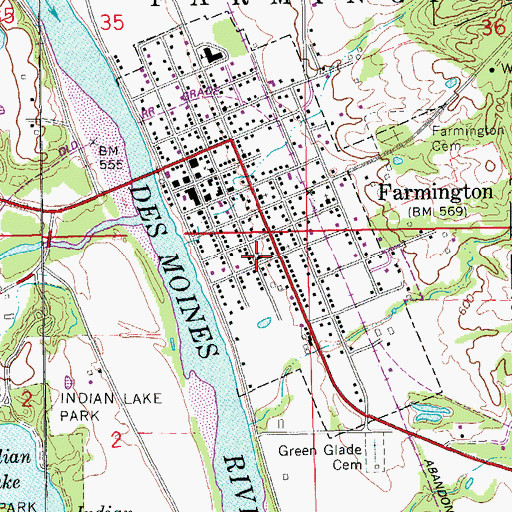 Topographic Map of Assembly of God Church, IA