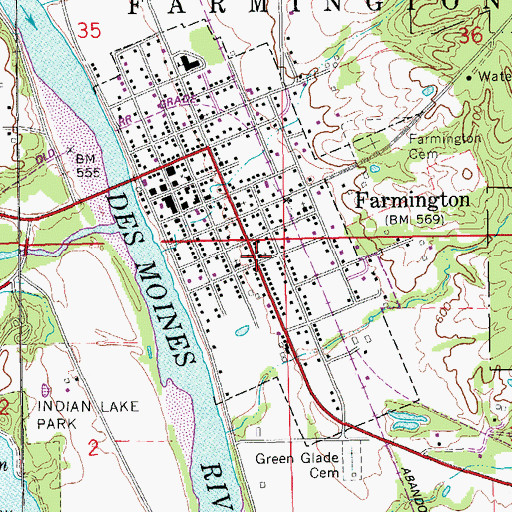 Topographic Map of United Methodist Church, IA
