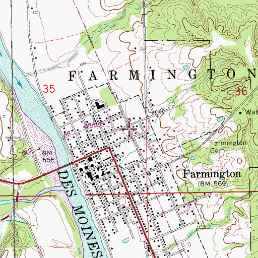 Topographic Map of First Baptist Church, IA