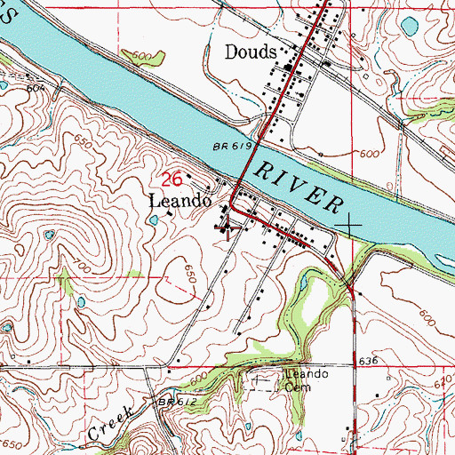 Topographic Map of Van Buren Elementary School, IA