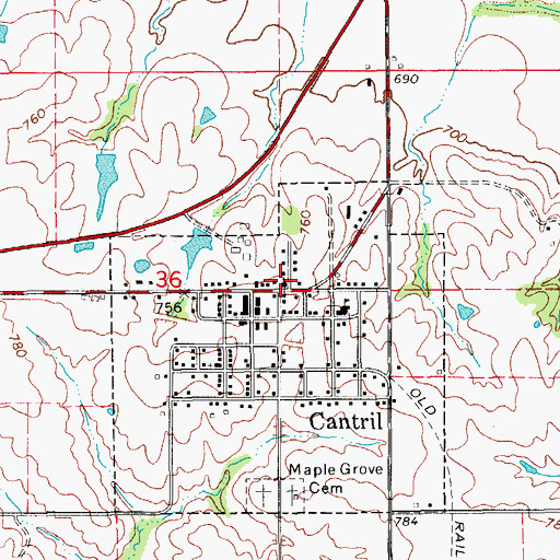 Topographic Map of United Methodist Church, IA