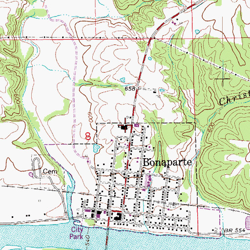 Topographic Map of Harmony Elementary School, IA
