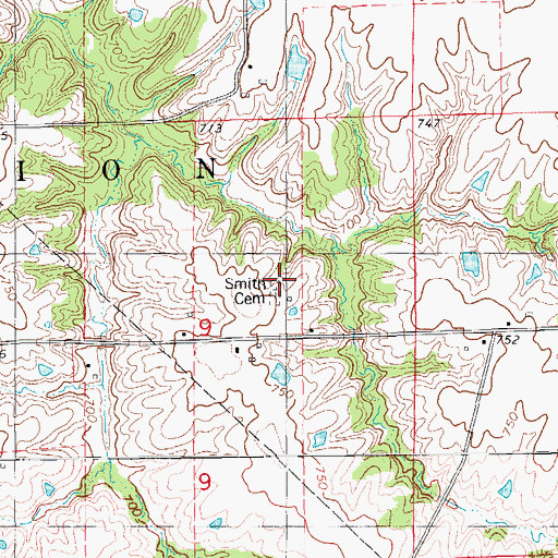 Topographic Map of Lewis Bonnett Historical Marker, IA