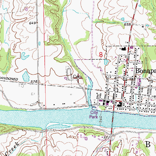 Topographic Map of Thomas Rhodes Historical Marker, IA