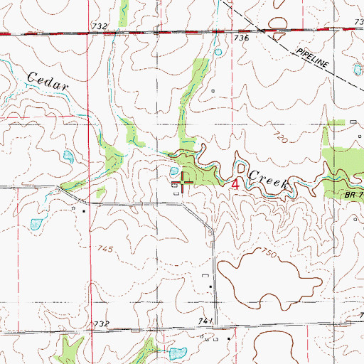 Topographic Map of Stone-Tree Cemetery, IA