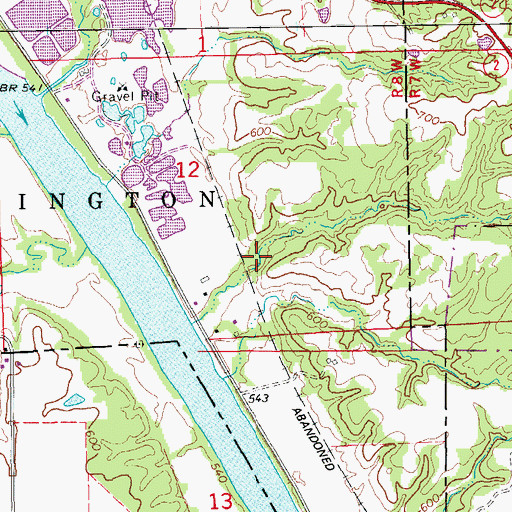 Topographic Map of Salubria Cemetery, IA