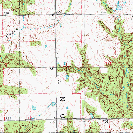 Topographic Map of Rogers Cemetery, IA