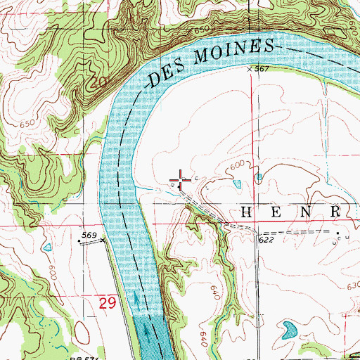 Topographic Map of Anson Cemetery, IA
