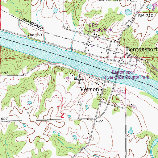 Topographic Map of Vernon Cemetery, IA