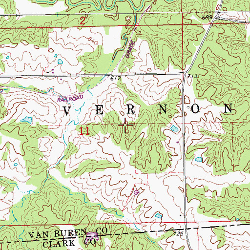 Topographic Map of Anderson Cemetery, IA