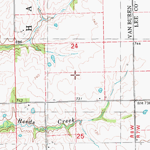 Topographic Map of Wallingford Cemetery, IA