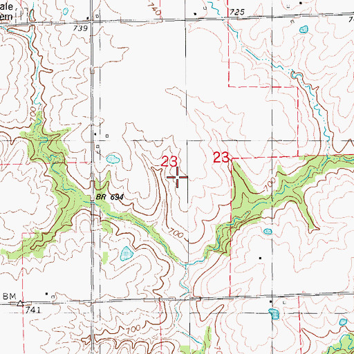 Topographic Map of Farnum Cemetery, IA