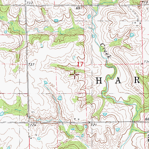 Topographic Map of Dunn Cemetery, IA