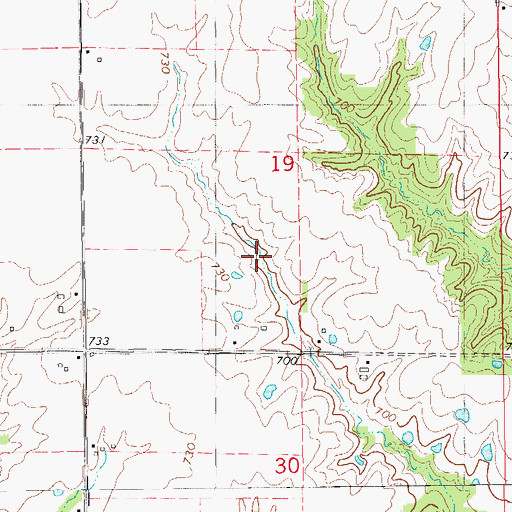Topographic Map of Blackmore Cemetery, IA