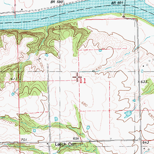 Topographic Map of Gilbert Cemetery, IA