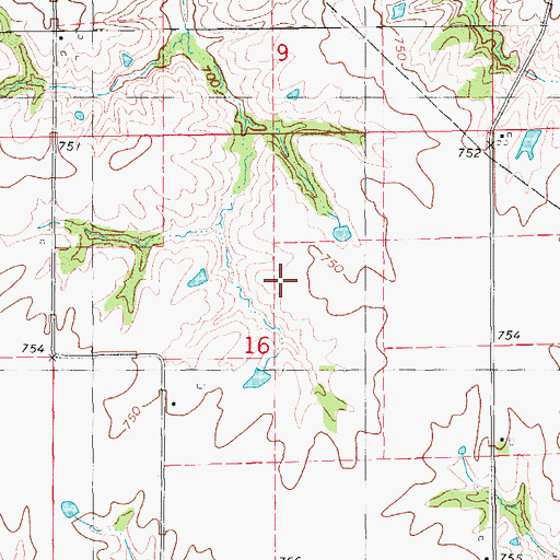 Topographic Map of Parkerville Cemetery, IA