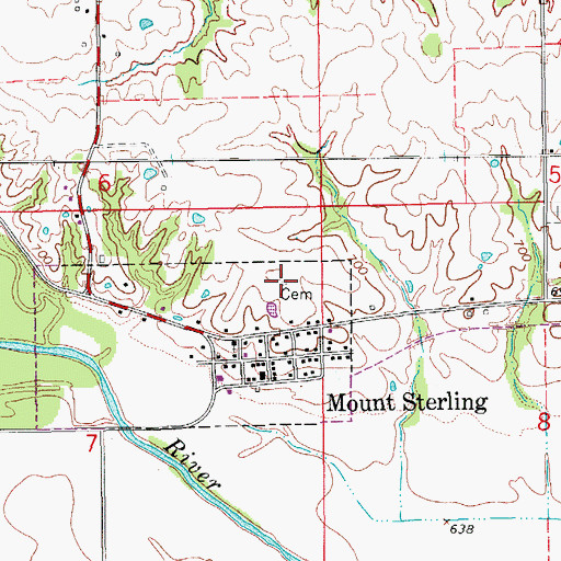 Topographic Map of Miller Cemetery, IA