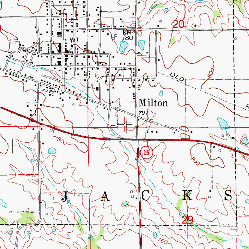 Topographic Map of Sunnyside Cemetery, IA