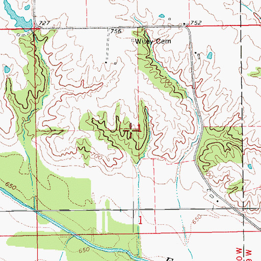 Topographic Map of White Cemetery, IA