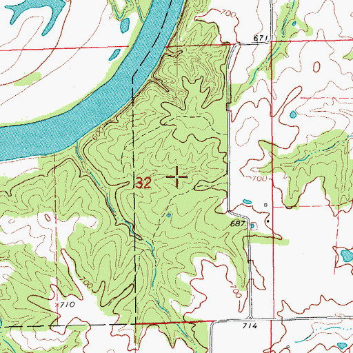 Topographic Map of Lippincott Cemetery, IA