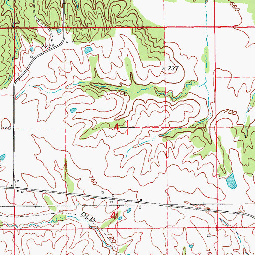 Topographic Map of Mantoyne Cemetery, IA