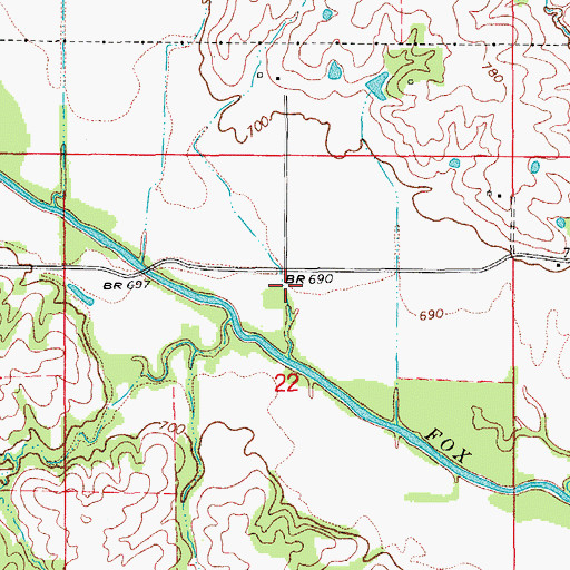 Topographic Map of Egypt Cemetery, IA