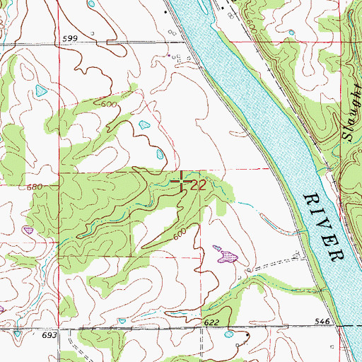 Topographic Map of Cave Cemetery, IA
