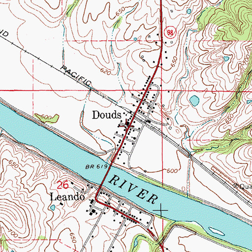 Topographic Map of Douds Post Office, IA