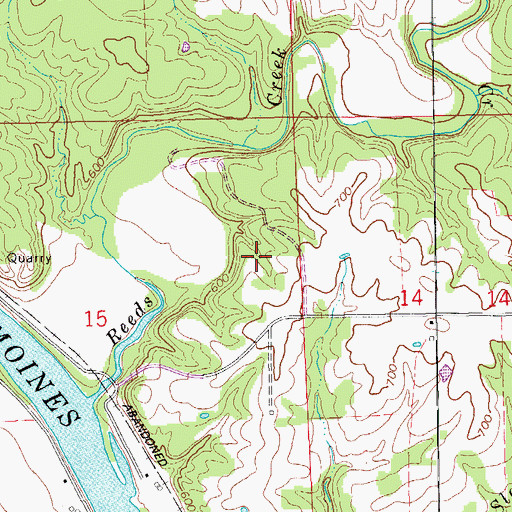 Topographic Map of Reed's Creek Cemetery, IA