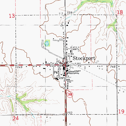 Topographic Map of Stockport Fire Department Station 1, IA