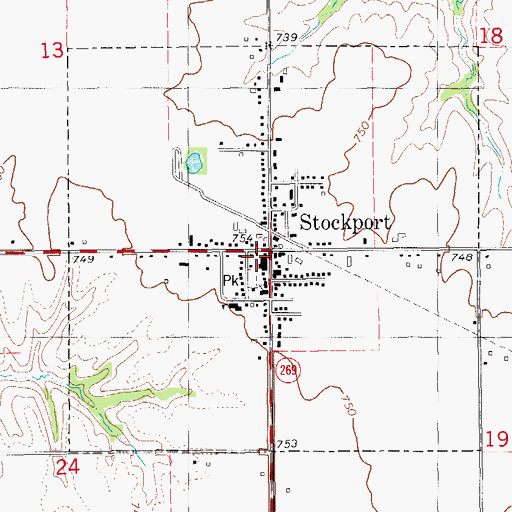 Topographic Map of Stockport Post Office, IA