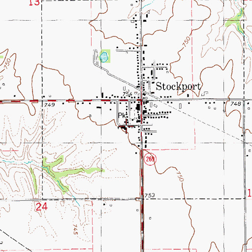 Topographic Map of Stockport Public Library, IA