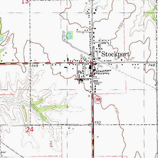 Topographic Map of Van Buren Elementary School, IA