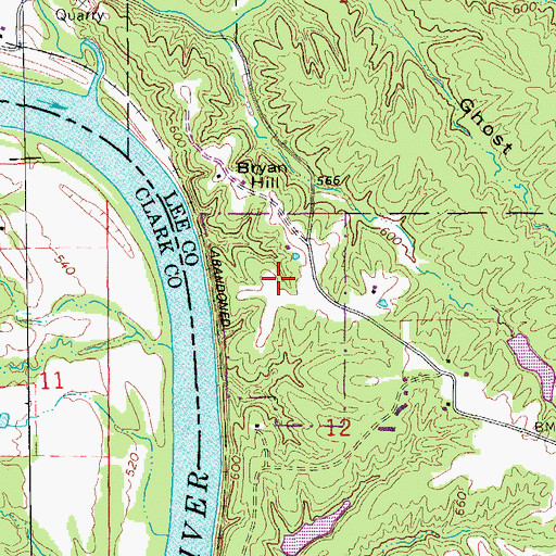 Topographic Map of Turkey Run Access, IA