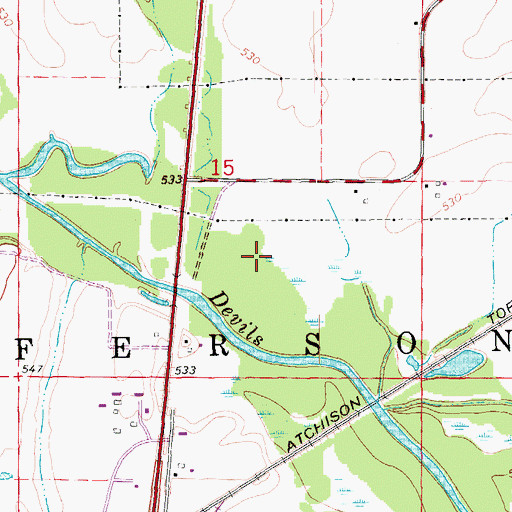 Topographic Map of Devil's Creek Access, IA