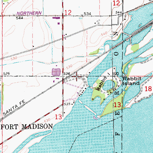 Topographic Map of Ortho Boat Ramp, IA