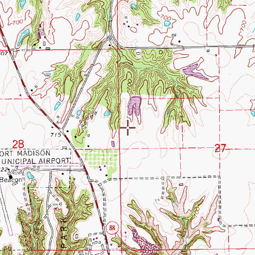 Topographic Map of Springlake Golf Course, IA