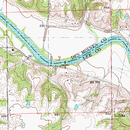 Topographic Map of Gray's Landing, IA