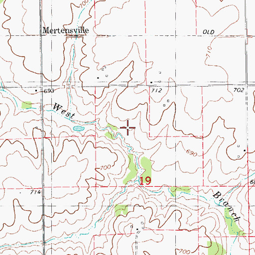 Topographic Map of Denning Conservation Area, IA