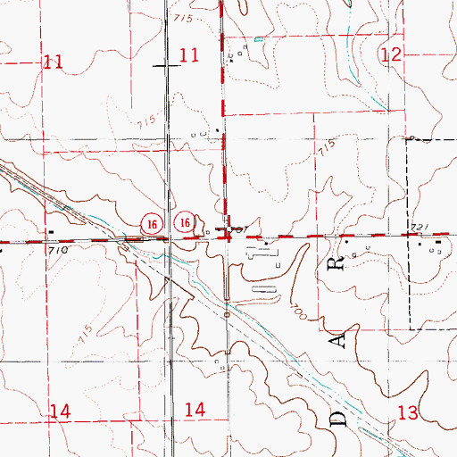 Topographic Map of White Lane Post Office (historical), IA