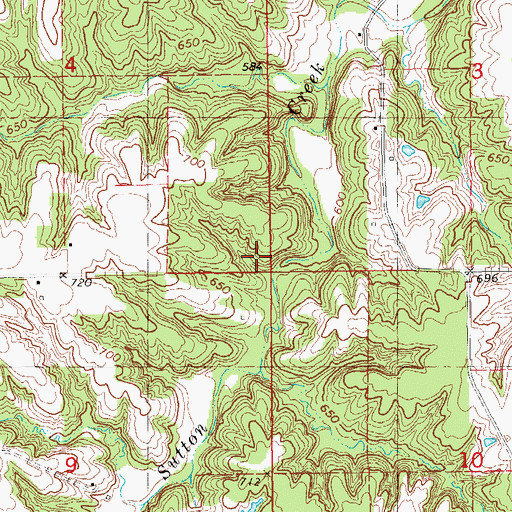 Topographic Map of Pleasant Ridge Post Office (historical), IA