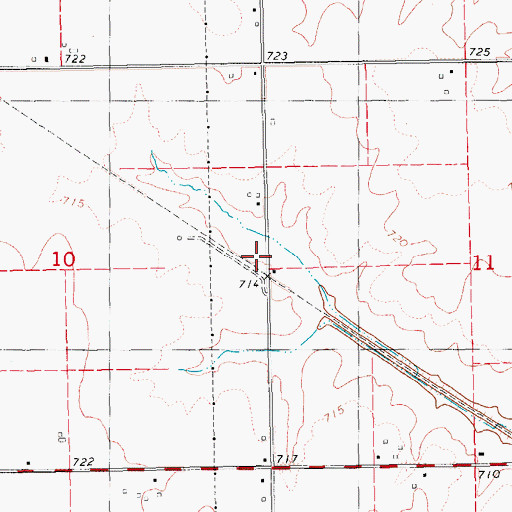 Topographic Map of Cottonwood (historical), IA