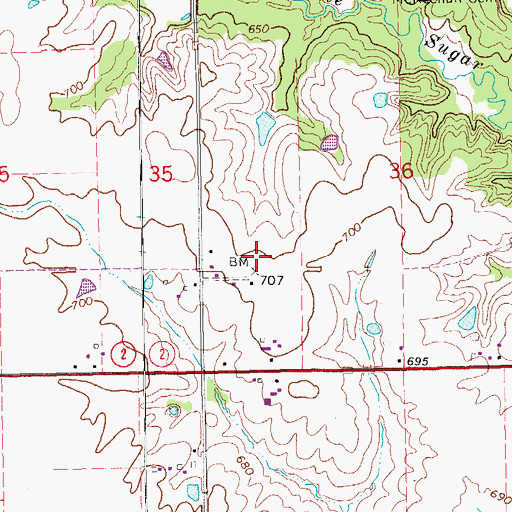 Topographic Map of Warren (historical), IA