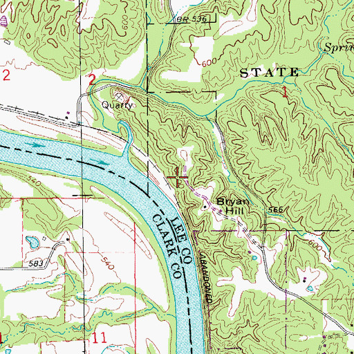 Topographic Map of Belfast (historical), IA