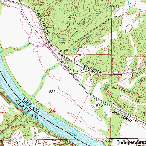 Topographic Map of Hinsdale (historical), IA