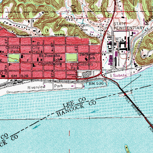 Topographic Map of Lone Chimney Monument Historical Marker, IA