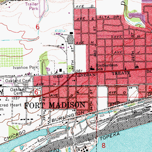 Topographic Map of Rashid Idol Memorial Library, IA