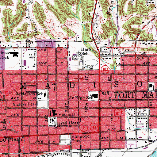 Topographic Map of Valley Medical Center, IA