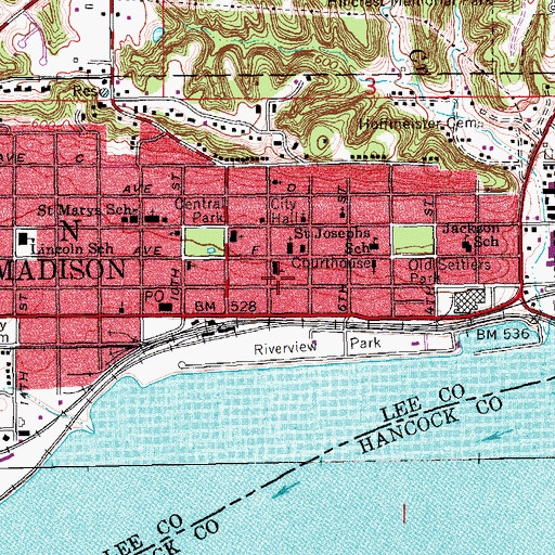Topographic Map of Fort Madison Eye Clinic, IA
