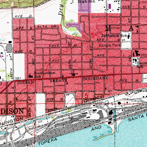 Topographic Map of Sante Fe United Methodist Church, IA
